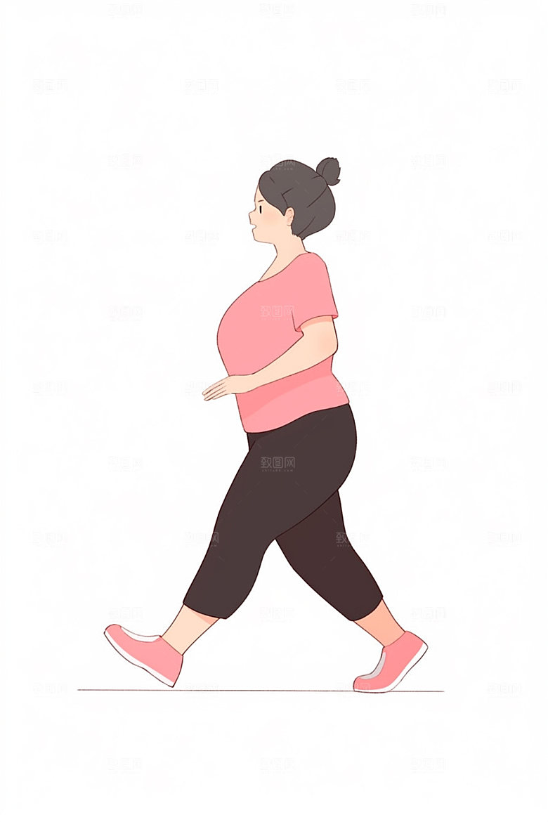 趣味减肥健身高清插画