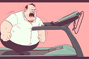 趣味减肥运动广告插画