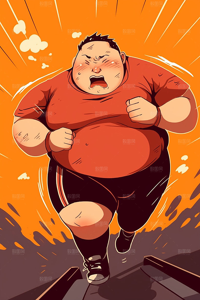 趣味减肥手绘健康插画