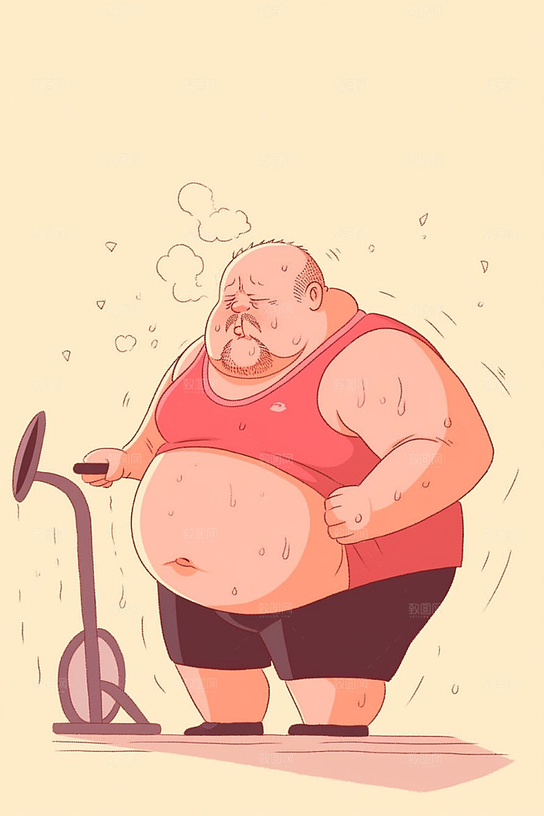 趣味减肥广告瘦身插画