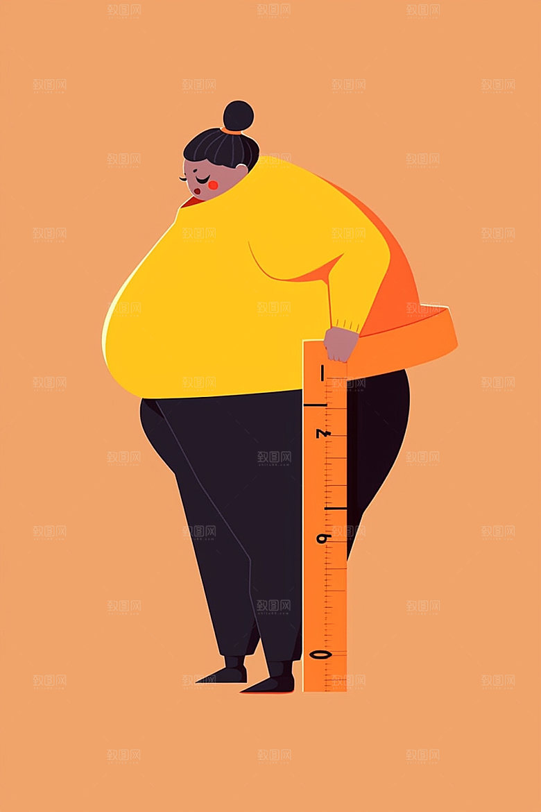 趣味减肥广告高清插画