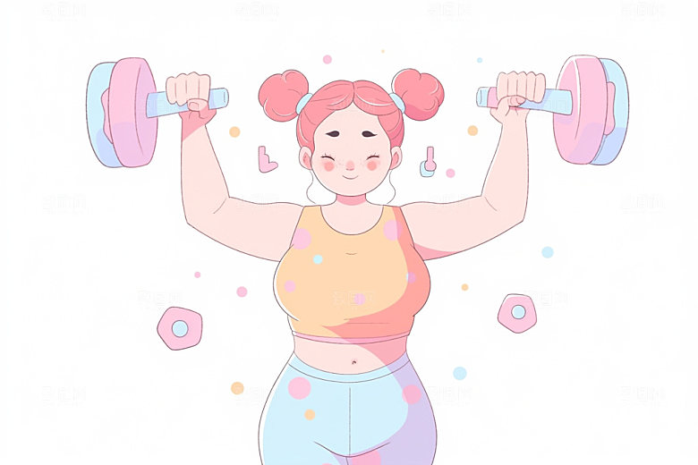 趣味减肥高清广告插画