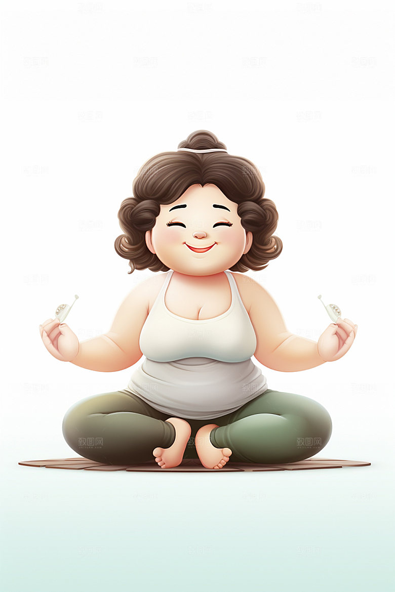 趣味减肥瘦身减脂插画