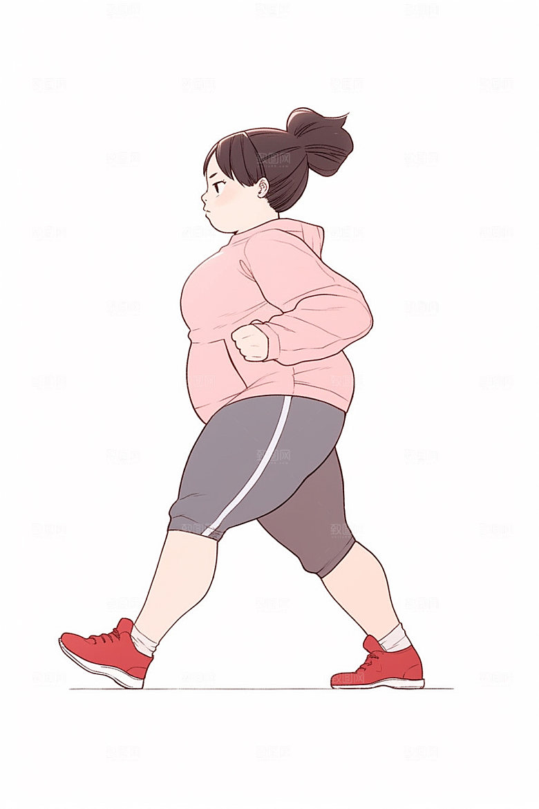趣味减肥减脂健身插画