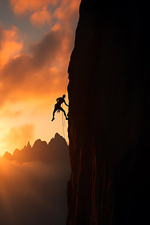 攀登拼搏攀岩摄影图