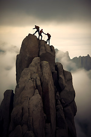攀登攀岩高清摄影图