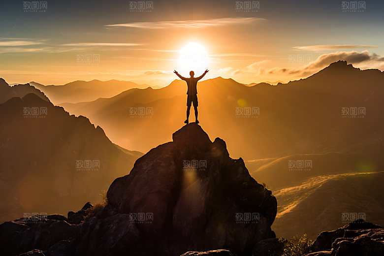 攀登企业精神企业文化摄影图