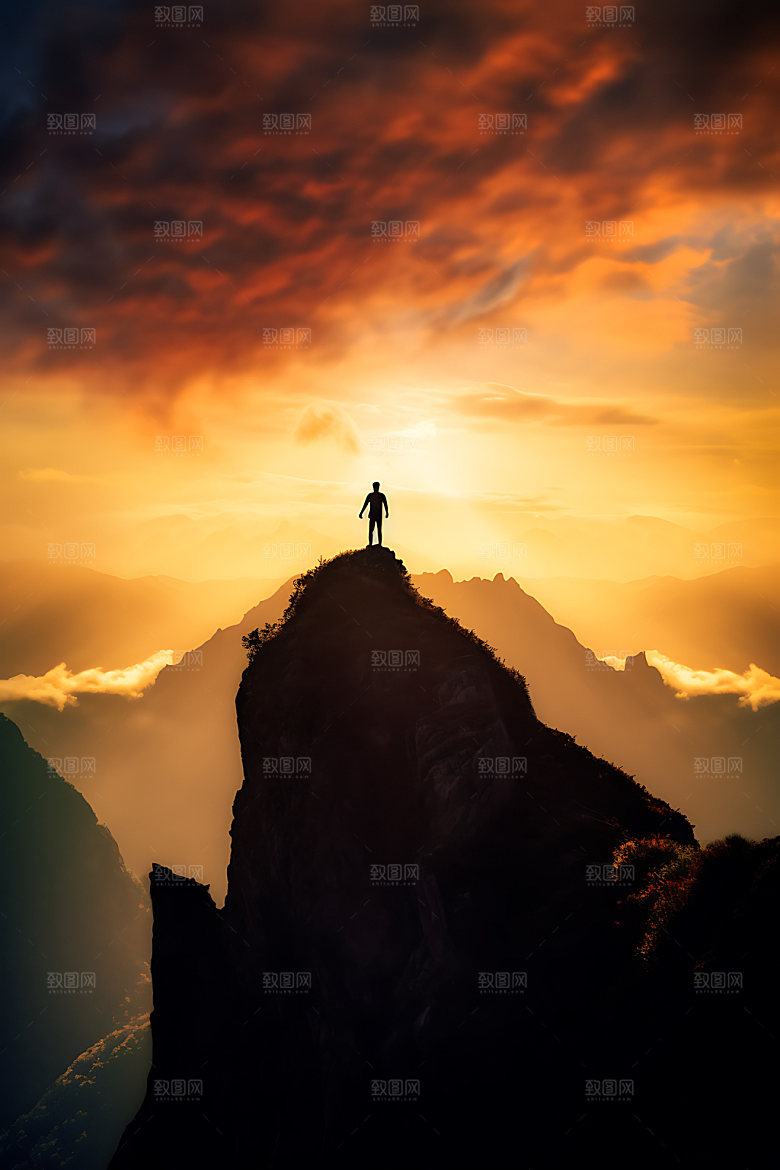 攀登登山企业历程摄影图