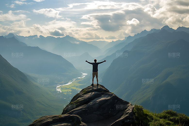 攀登企业历程登山摄影图