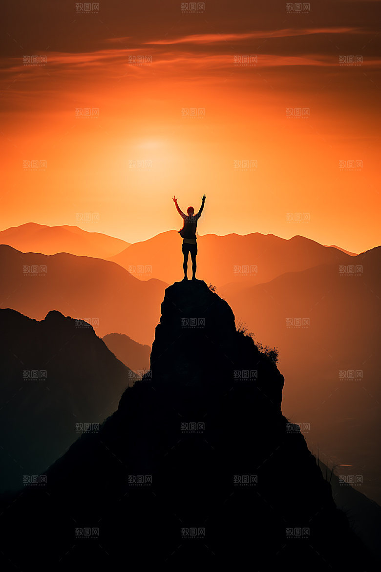 攀登企业精神努力摄影图