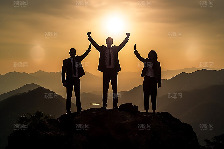 攀登奋斗登山摄影图