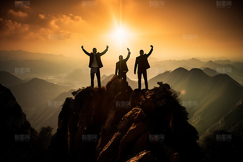 攀登努力企业历程摄影图