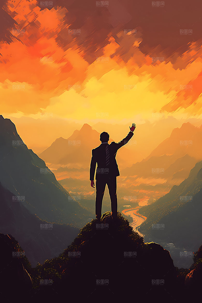 攀登登山拼搏摄影图