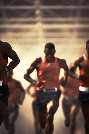 跑步剪影运动企业精神摄影图