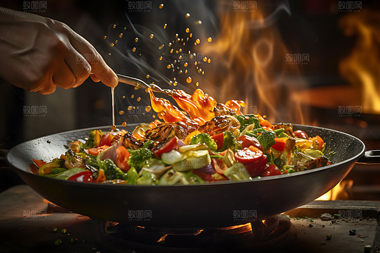 烹饪场景操作间摄影图