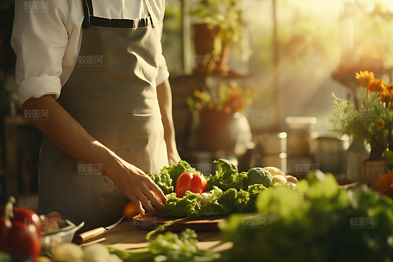 烹饪场景烹调摄影图