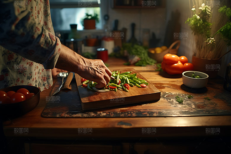 烹饪操作间烹调摄影图