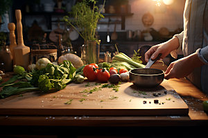 烹饪场景厨房摄影图
