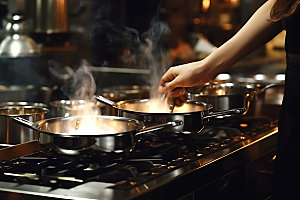 烹饪烧饭美食制作摄影图