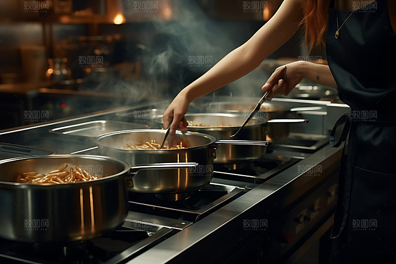 烹饪场景操作间摄影图