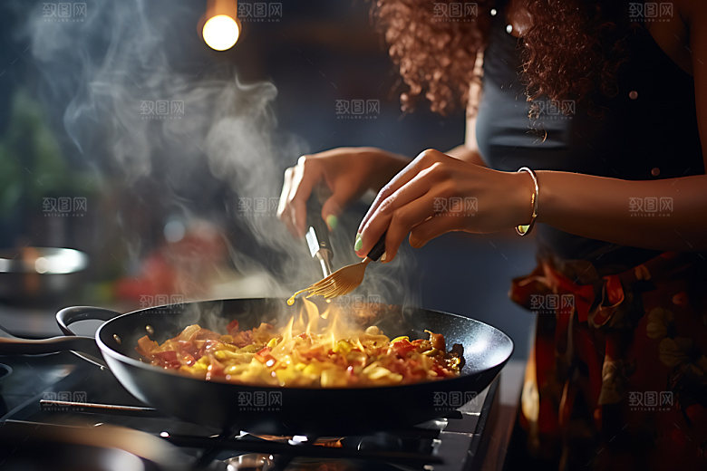 烹饪高清操作间摄影图