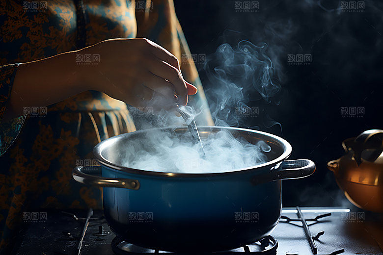 烹饪场景美食制作摄影图
