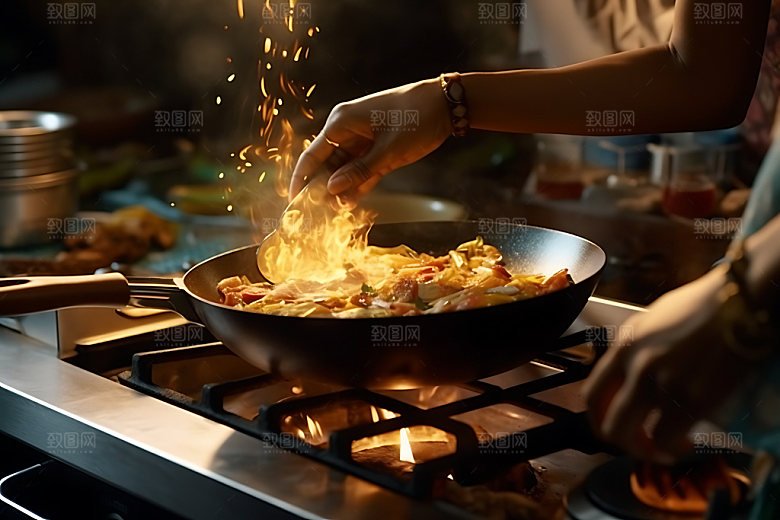 烹饪场景烧饭摄影图