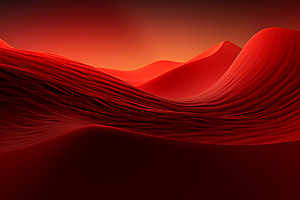 红色飘带抽象展板背景图