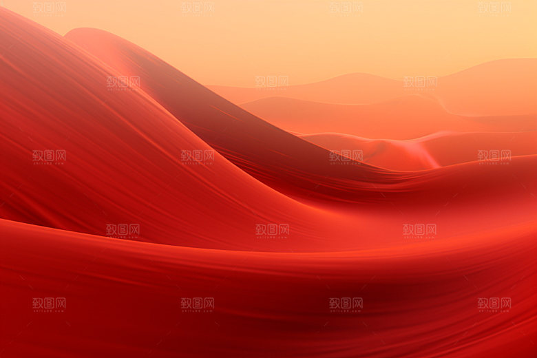 红色飘带丝滑质感背景图