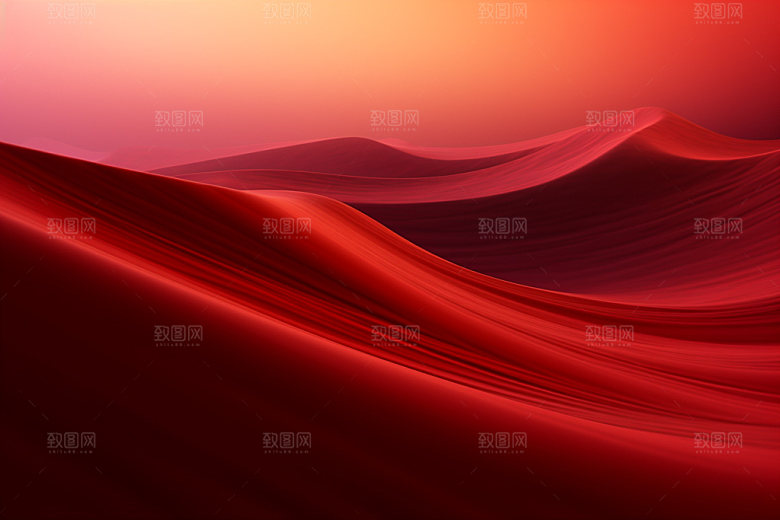 红色飘带年会抽象背景图