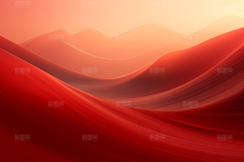 红色飘带海报丝滑背景图