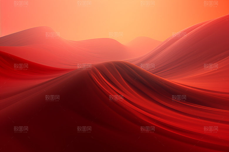 红色飘带喜庆抽象背景图