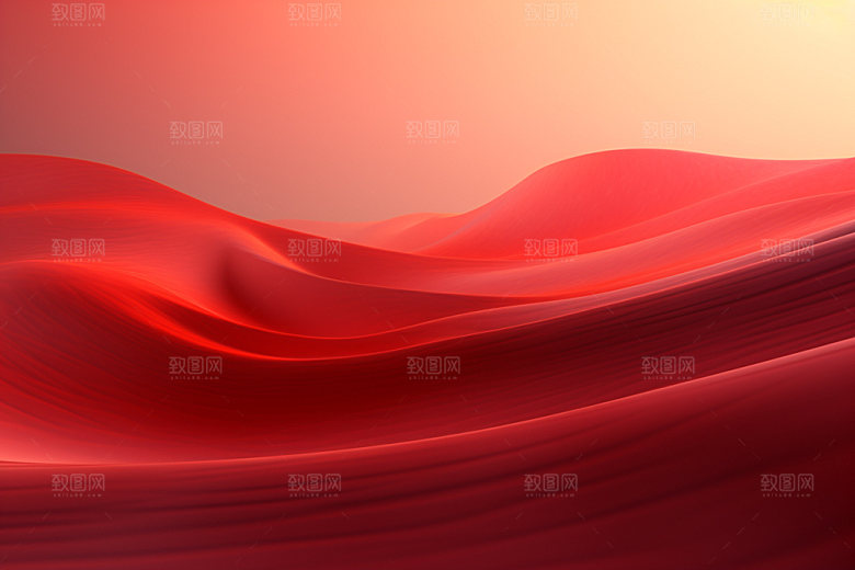 红色飘带简约年会背景图