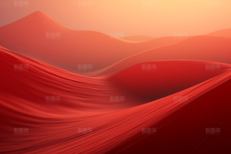 红色飘带丝滑质感背景图