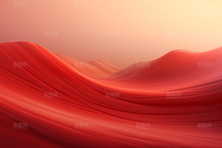红色飘带丝绸质感背景图