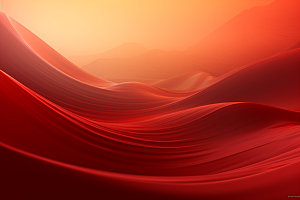 红色飘带简约抽象背景图