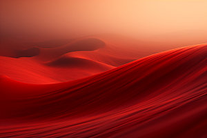 红色飘带丝滑抽象背景图
