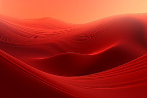 红色飘带简约大红背景图