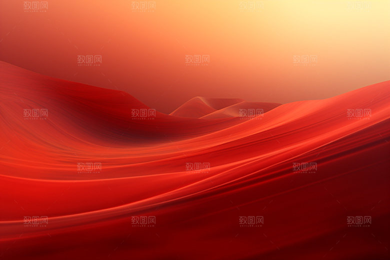 红色飘带简约抽象背景图