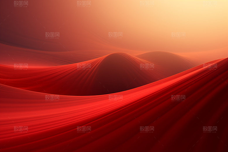 红色飘带大气质感背景图