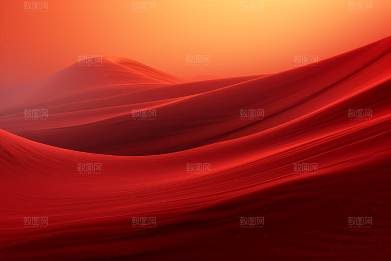 红色飘带大气抽象背景图