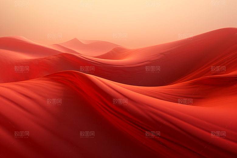 红色飘带年会质感背景图