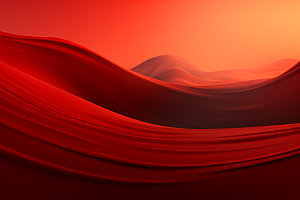 红色飘带抽象海报背景图