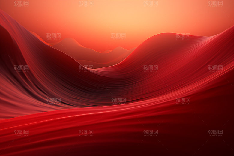 红色飘带大气年会背景图