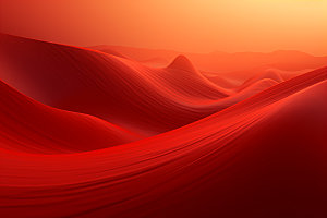 红色飘带抽象丝绸背景图