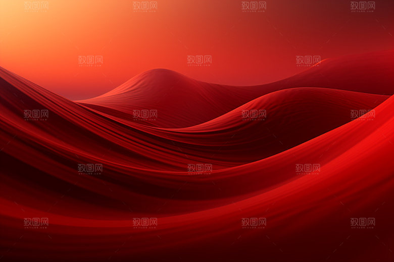 红色飘带丝滑简约背景图