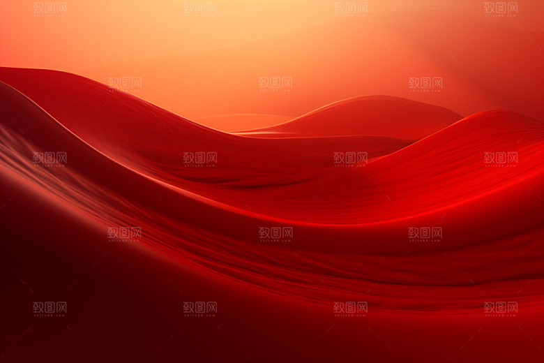 红色飘带年会抽象背景图