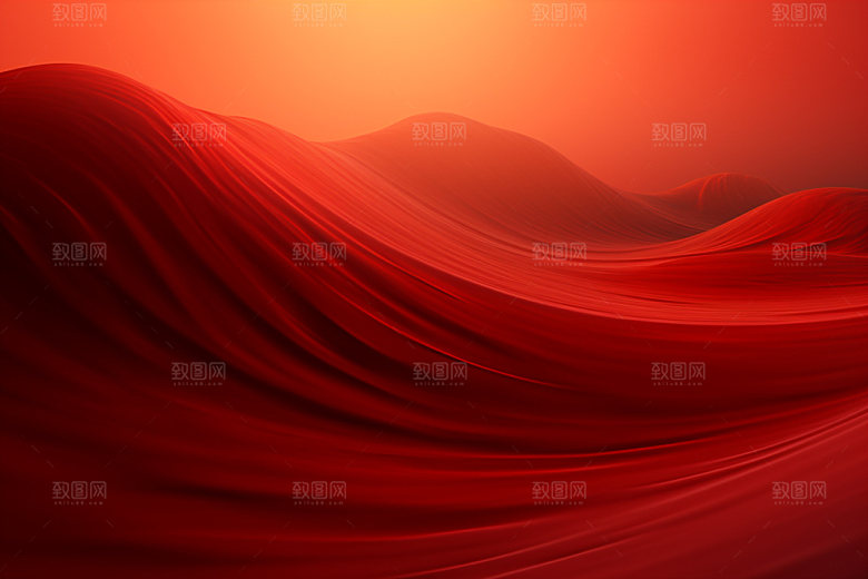 红色飘带喜庆丝绸背景图