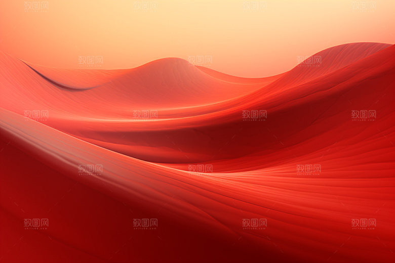 红色飘带质感大红背景图