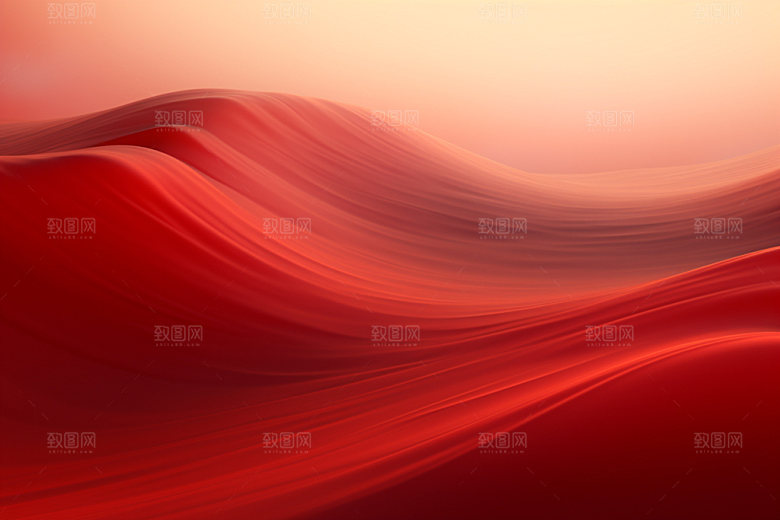 红色飘带大气简约背景图